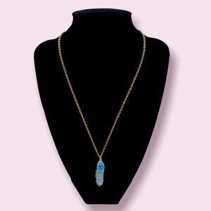 NWT Wool + Pepper Co. Opal Crystal & Gold Necklace - Wealth & Love